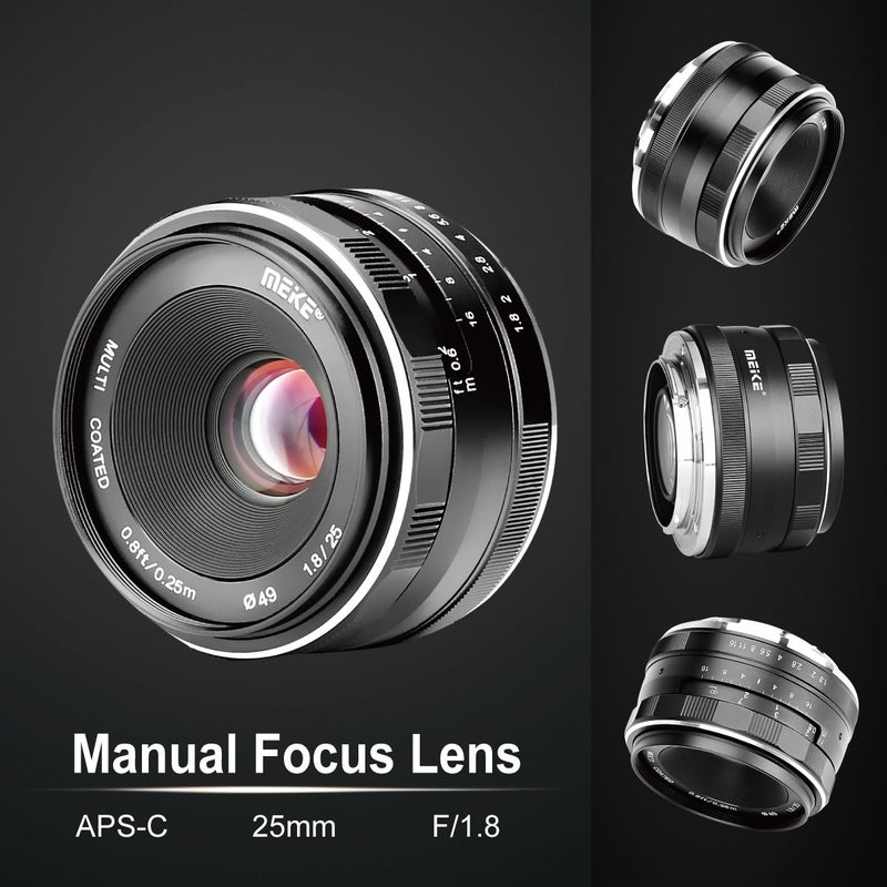 Meke Meike 25mm F1.8 Large Aperture Wide Angle Lens Manual Focus Lens Compatible with Panasonic Lumix Olympus M43 Mount Mirrorless Cameras GH4 GH5 GH6 - Image 3